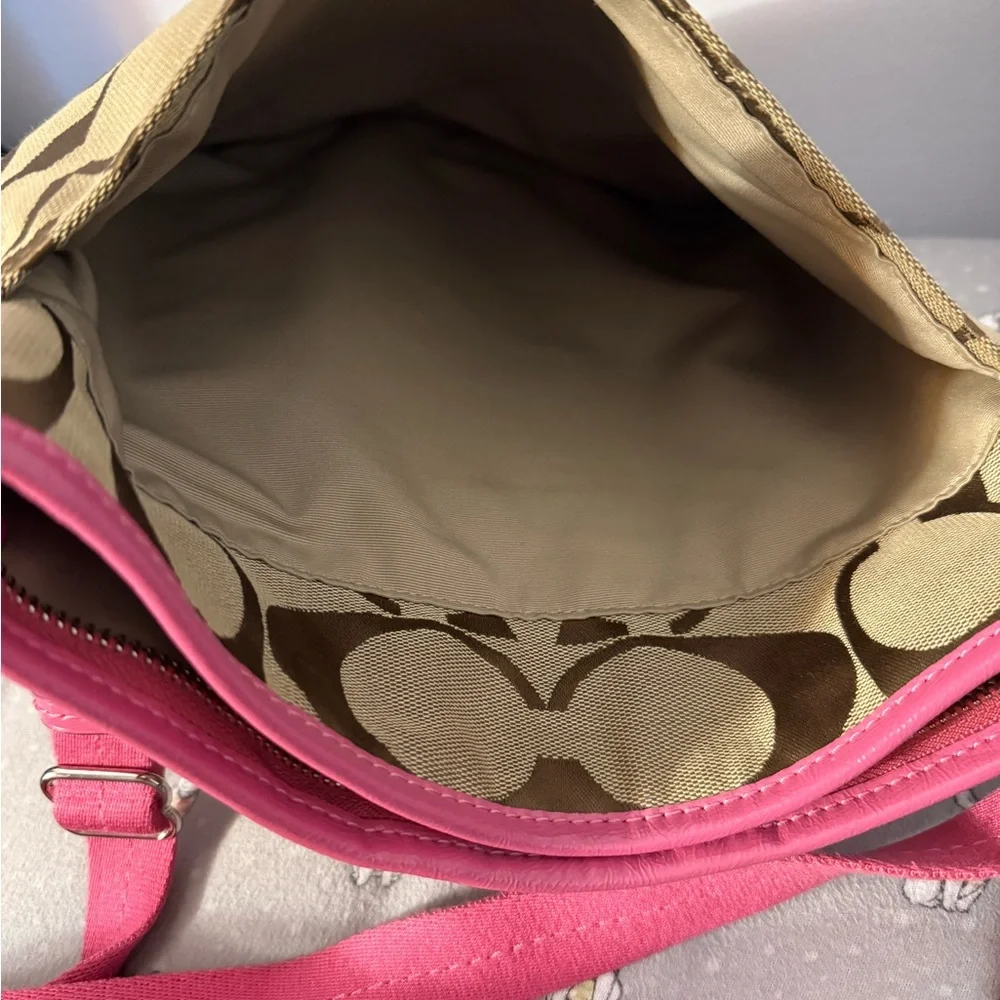 Coach Pink and Brown Crossbody Bag - Picture 2 of 9